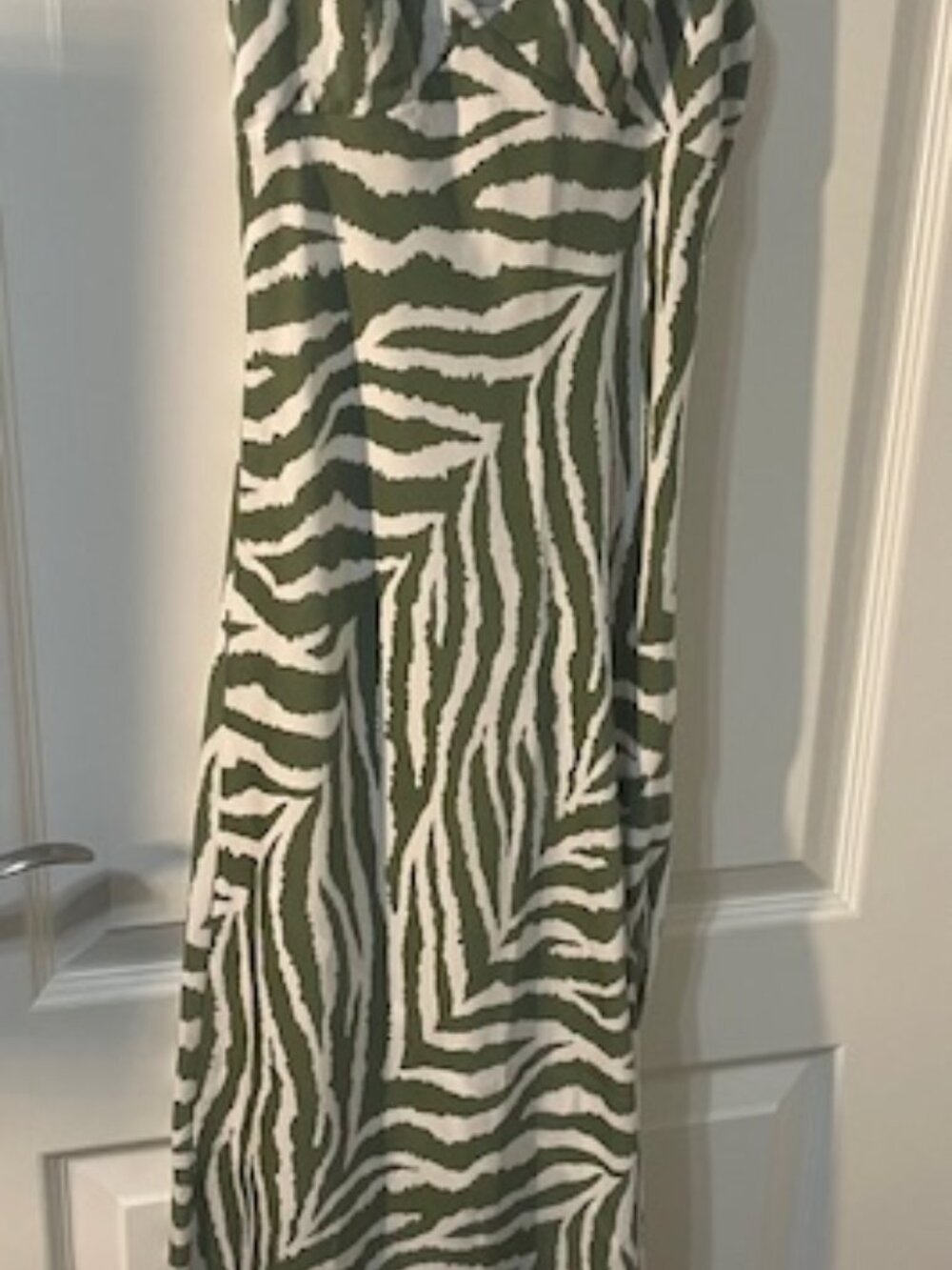 NWOT Hello Molly Zebra print Midi Dress White/Green XS